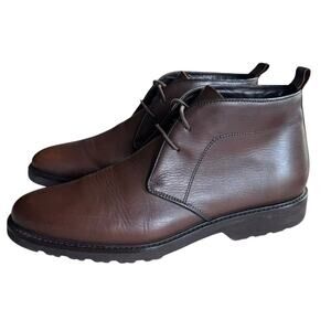Bruno Magli WENDER LEATHER LACE-UP CHUKKA Ankle BOOTS Brown Size 10.5 M